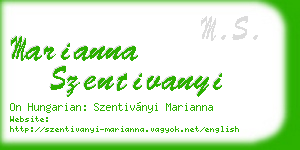 marianna szentivanyi business card
