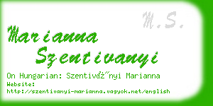marianna szentivanyi business card